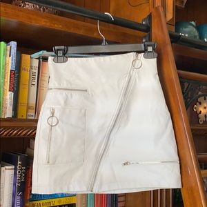 My favorite white leather skirt